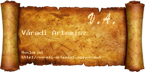 Váradi Artemisz névjegykártya